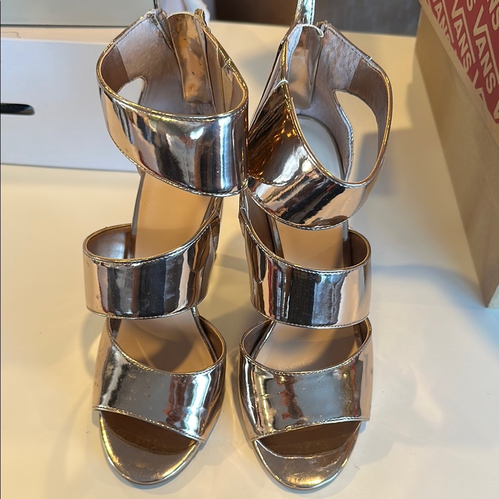 Vans Gold Heels Shiny Glamorous Footwear